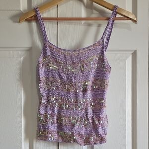 Passport Lavender Sequin Knit Tank Top – Size M (NWT)